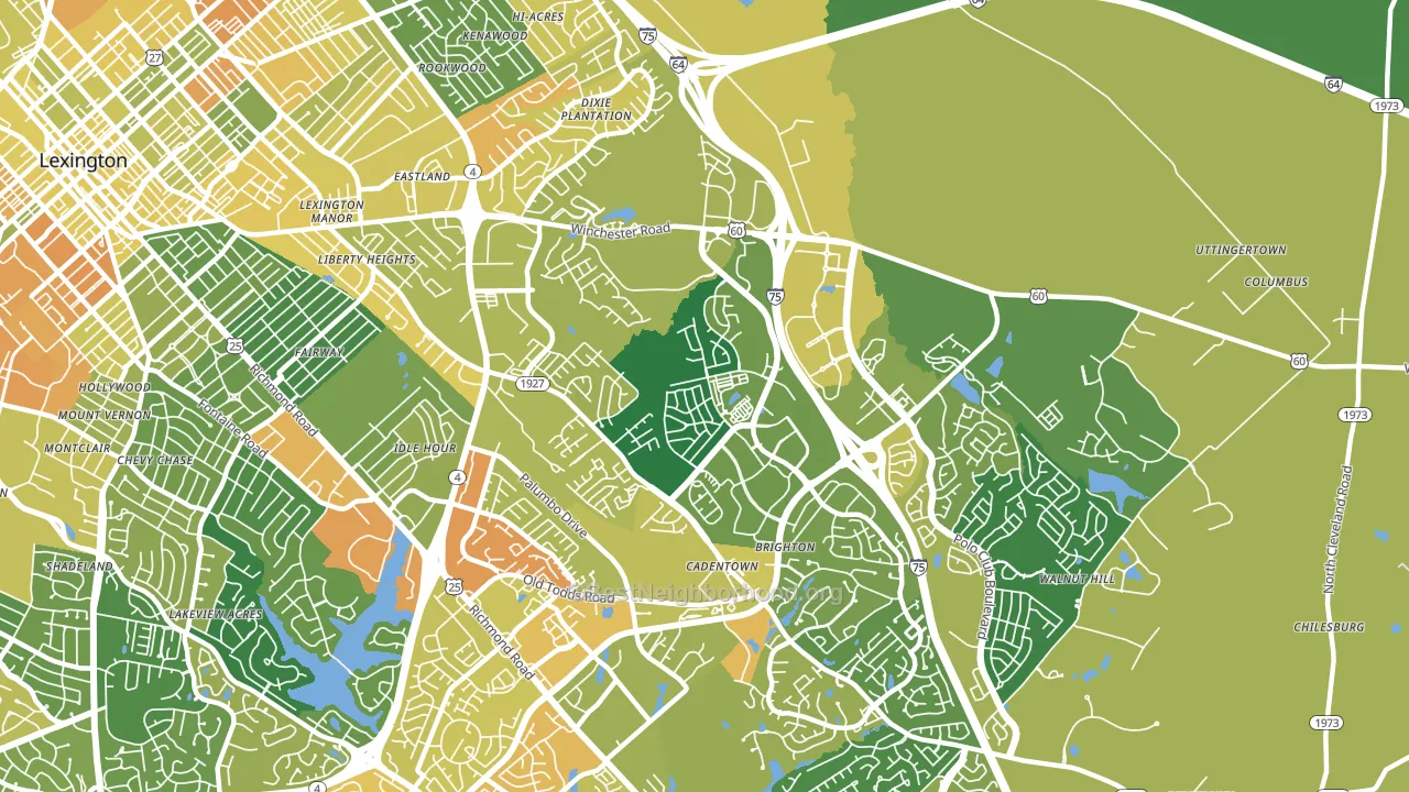 Liberty Area, Lexington, KY block-group voter-turnout map