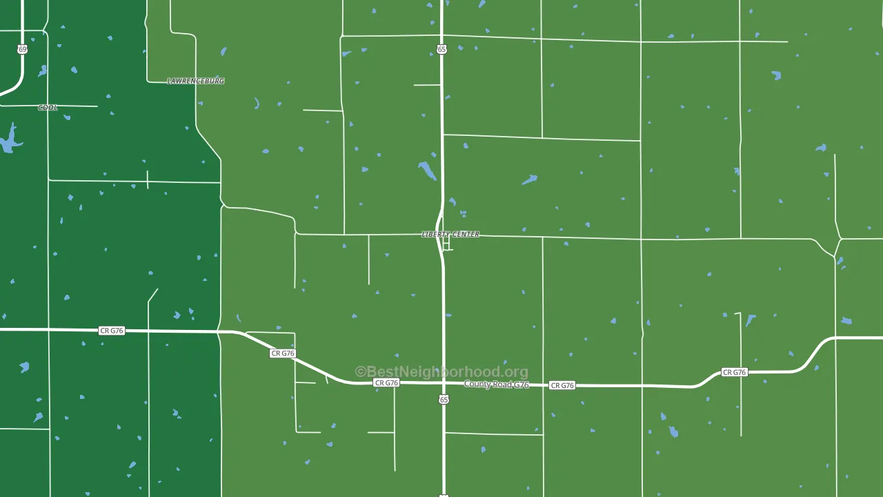 Liberty Center, IA block-group voter-turnout map