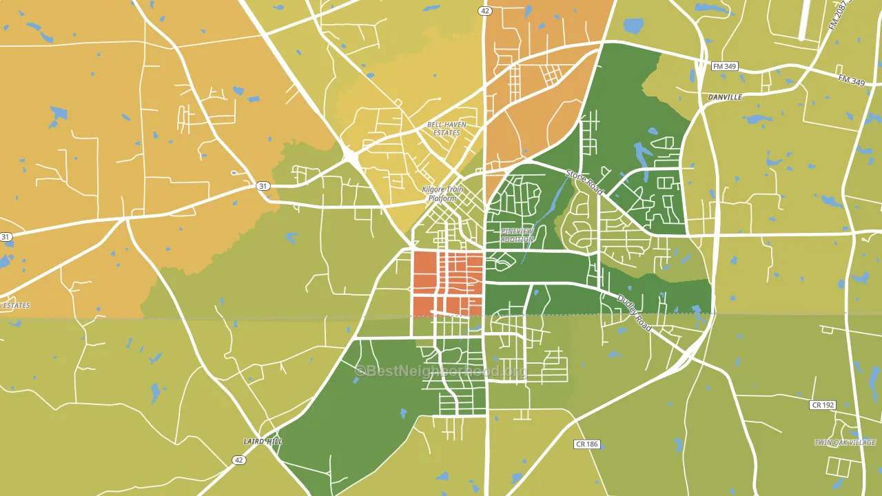 Liberty City, TX block-group voter-turnout map