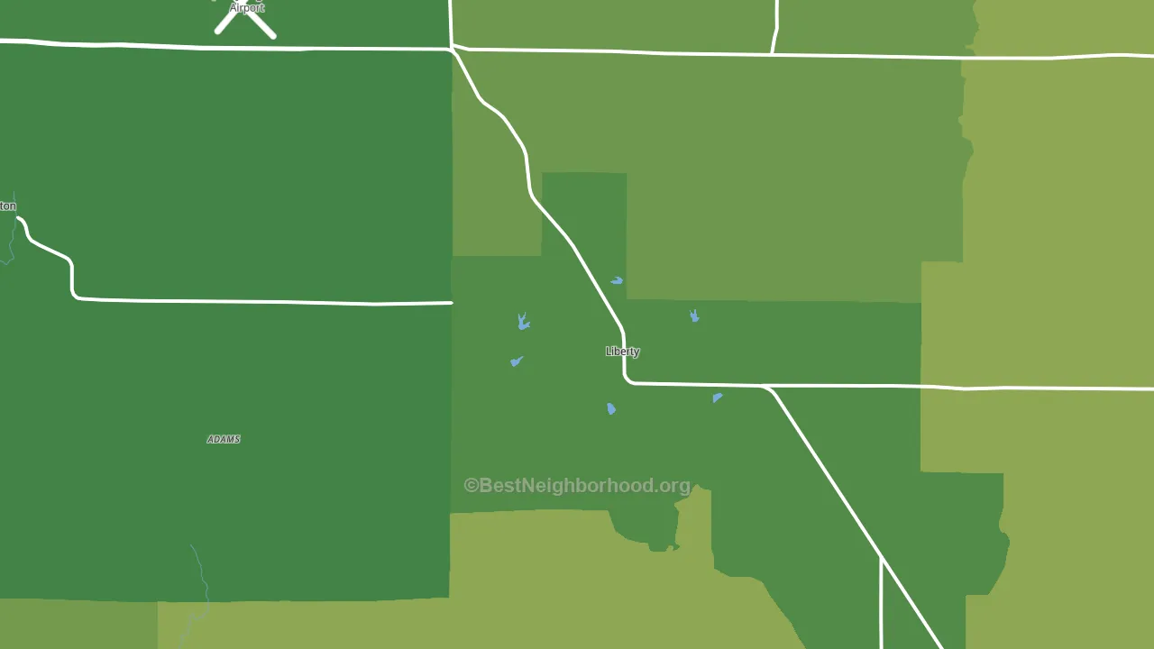 Liberty, IL block-group voter-turnout map