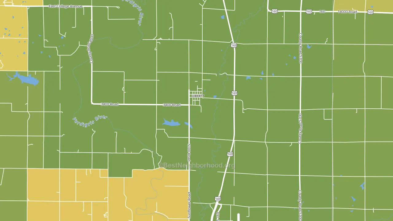 Liberty, KS block-group voter-turnout map