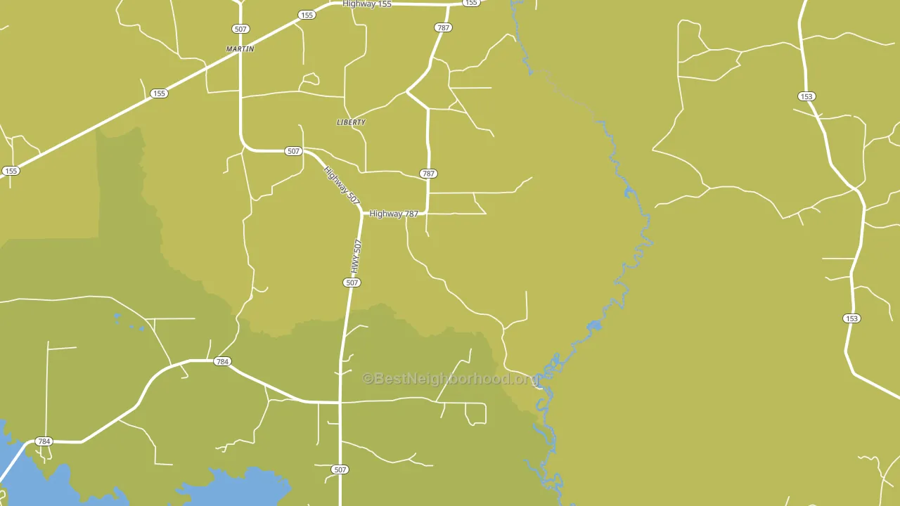 Liberty, LA block-group voter-turnout map