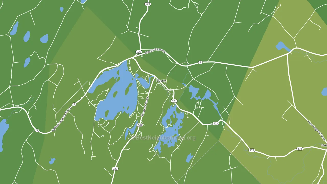 Liberty, ME block-group voter-turnout map