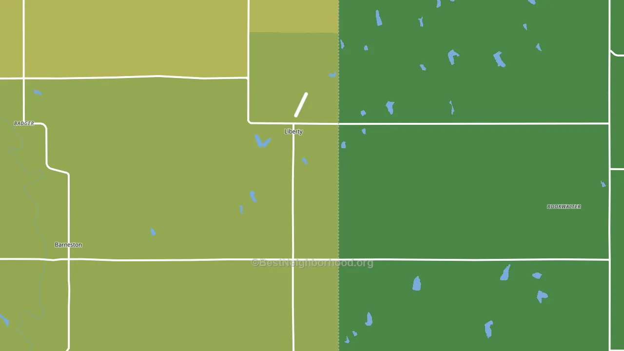 Liberty, NE block-group voter-turnout map