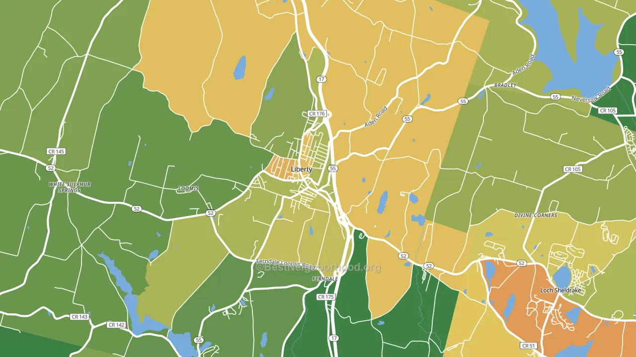 Liberty, NY block-group voter-turnout map
