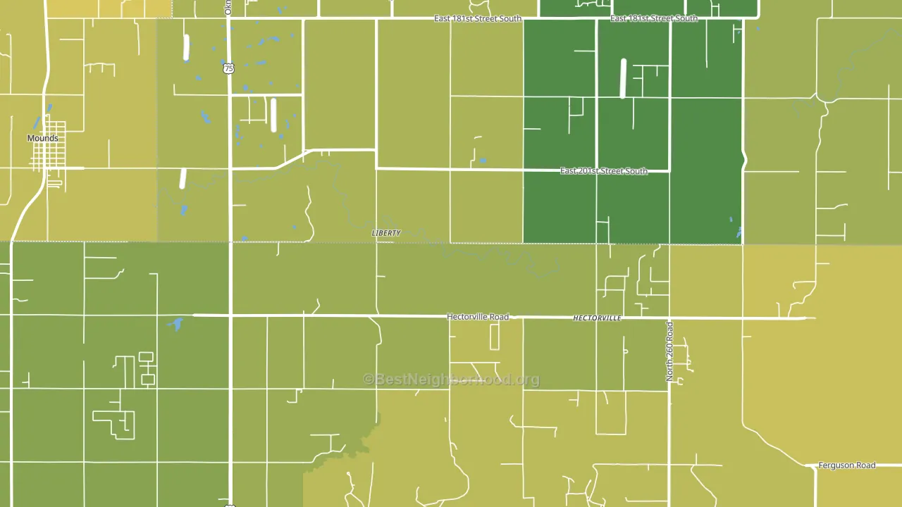 Liberty, OK block-group voter-turnout map