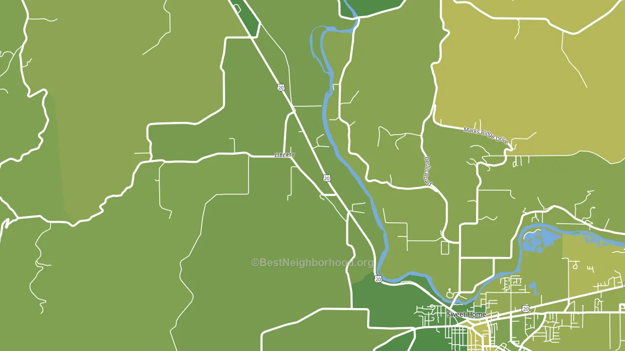 Liberty, OR block-group voter-turnout map
