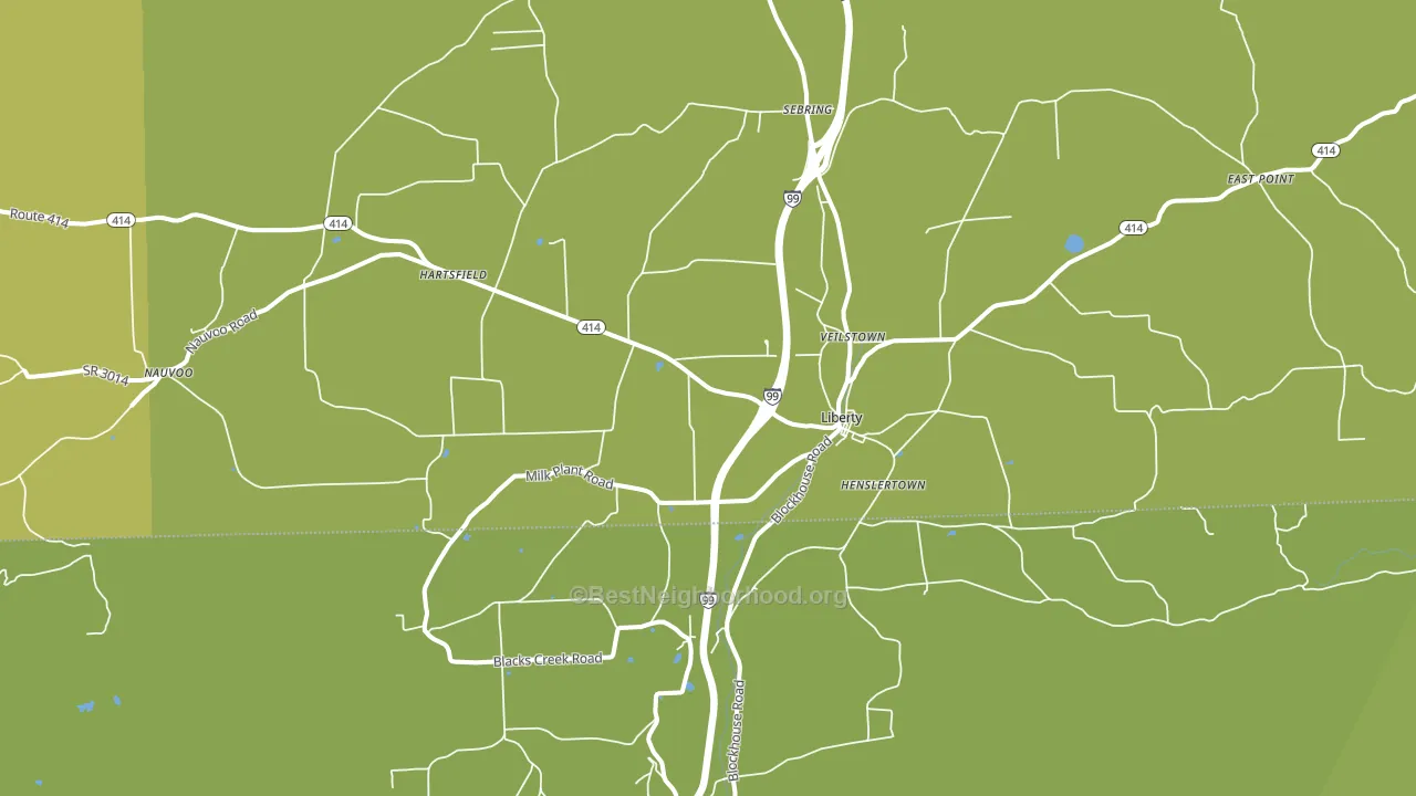 Liberty, PA block-group voter-turnout map