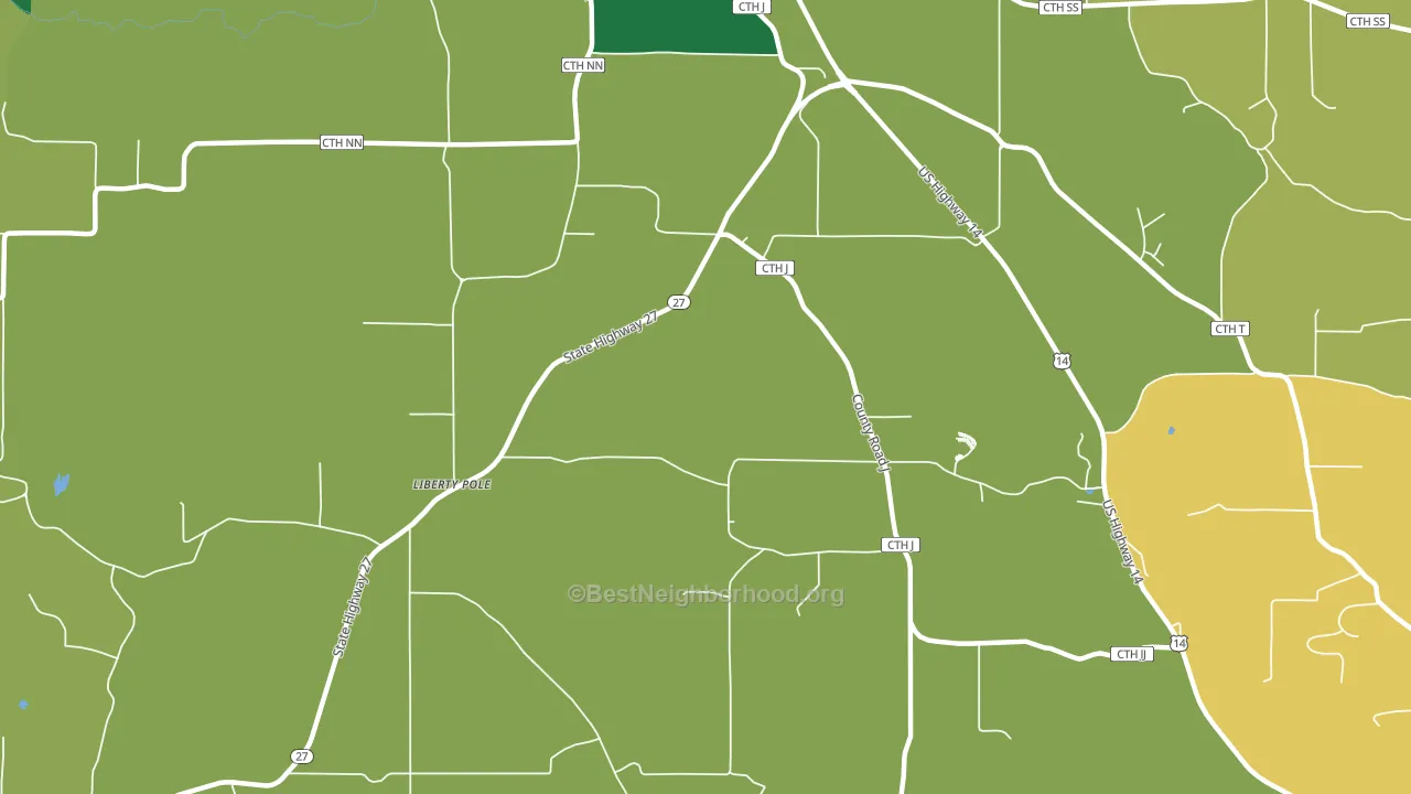 Liberty Pole, WI block-group voter-turnout map