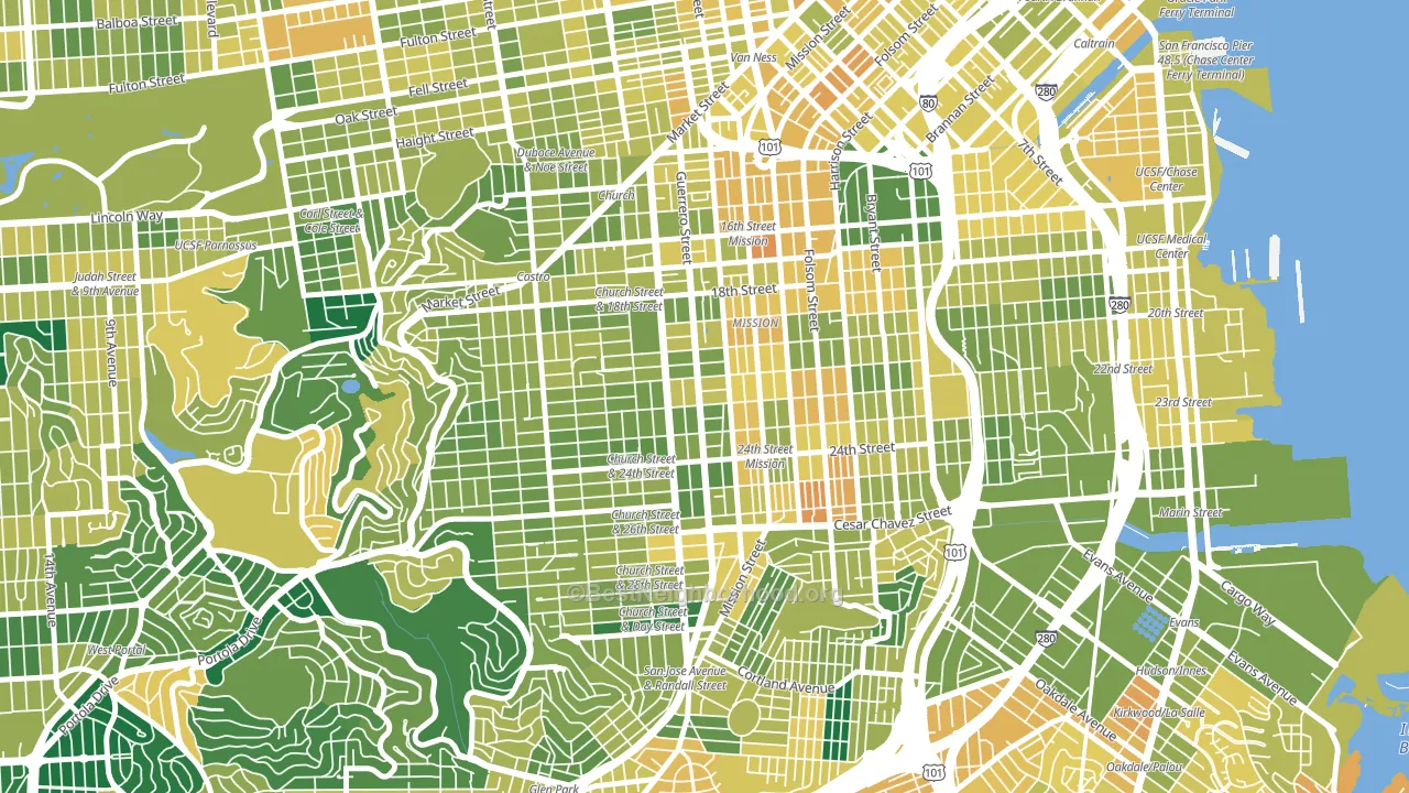 Liberty Street Historic District, San Francisco, CA block-group voter-turnout map