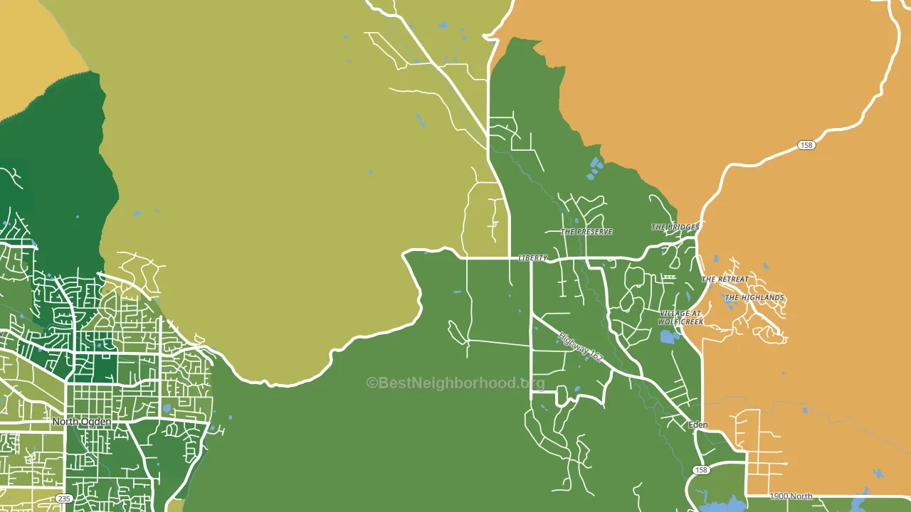 Liberty, UT block-group voter-turnout map