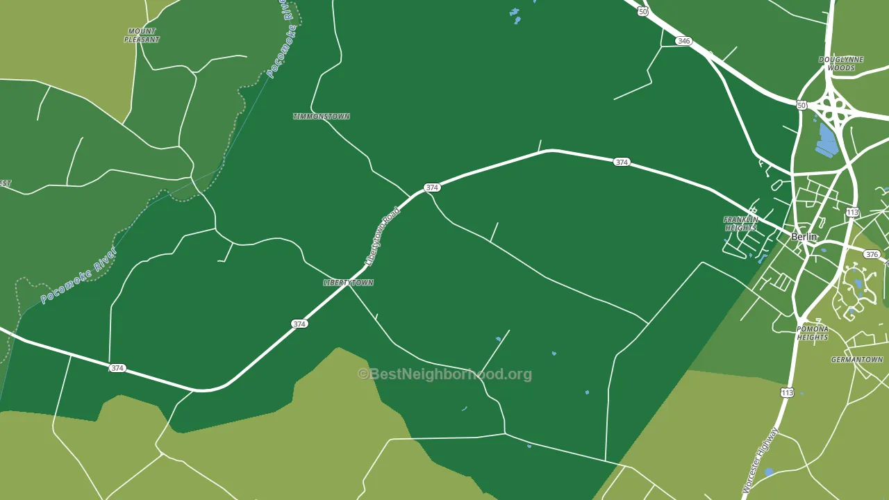 Libertytown, MD block-group voter-turnout map