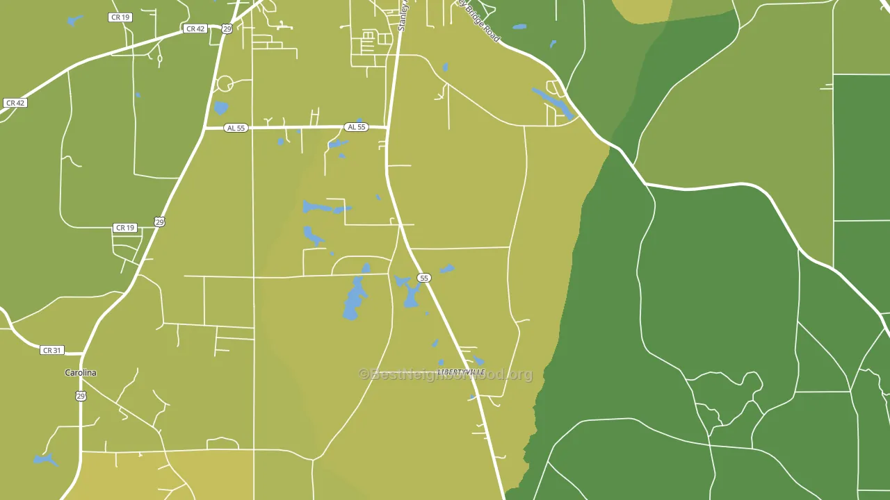Libertyville, AL block-group voter-turnout map