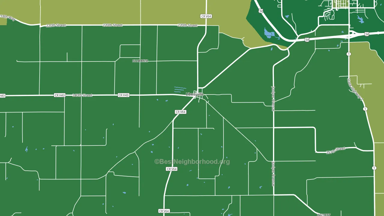 Libertyville, IA block-group voter-turnout map