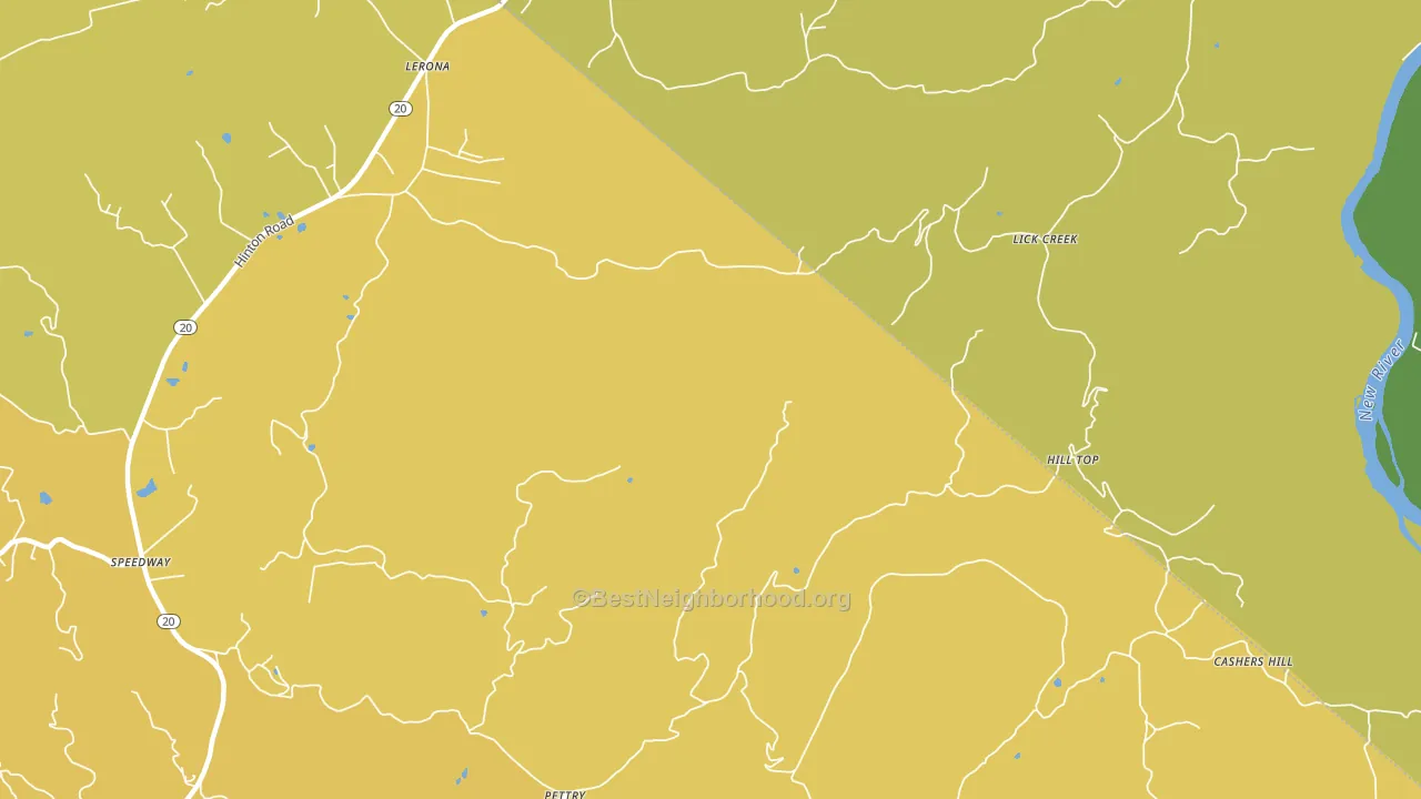 Lick Creek, WV block-group voter-turnout map