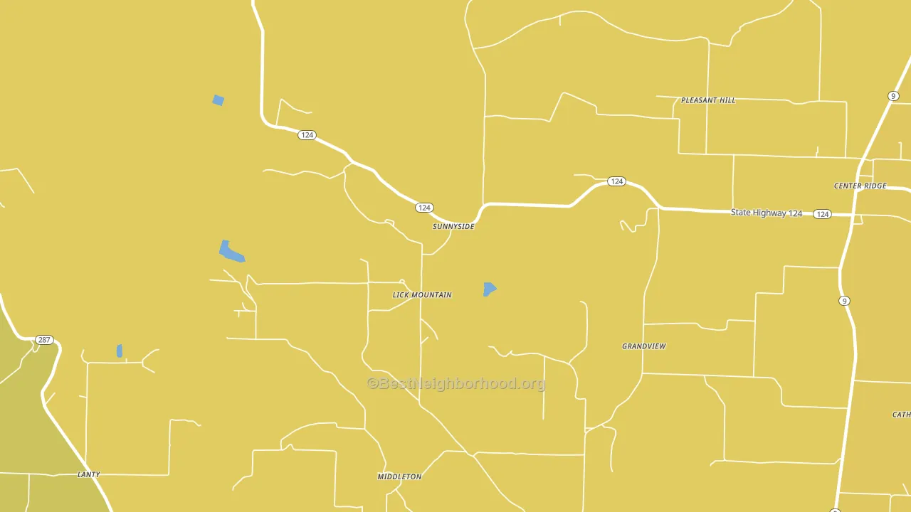 Lick Mountain, AR block-group voter-turnout map