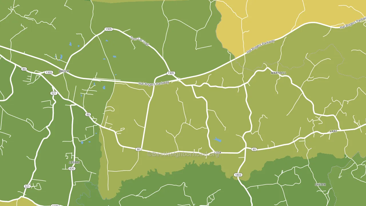 Lida, KY block-group voter-turnout map