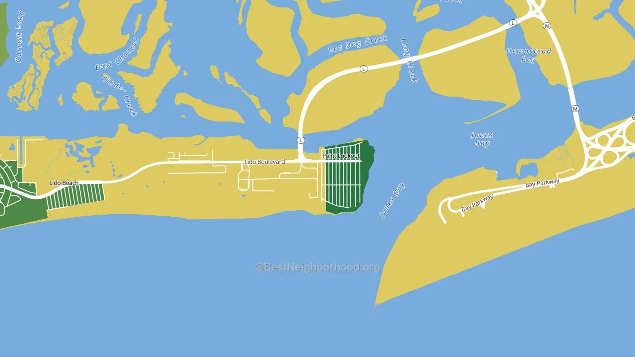 Lido Beach, NY block-group voter-turnout map