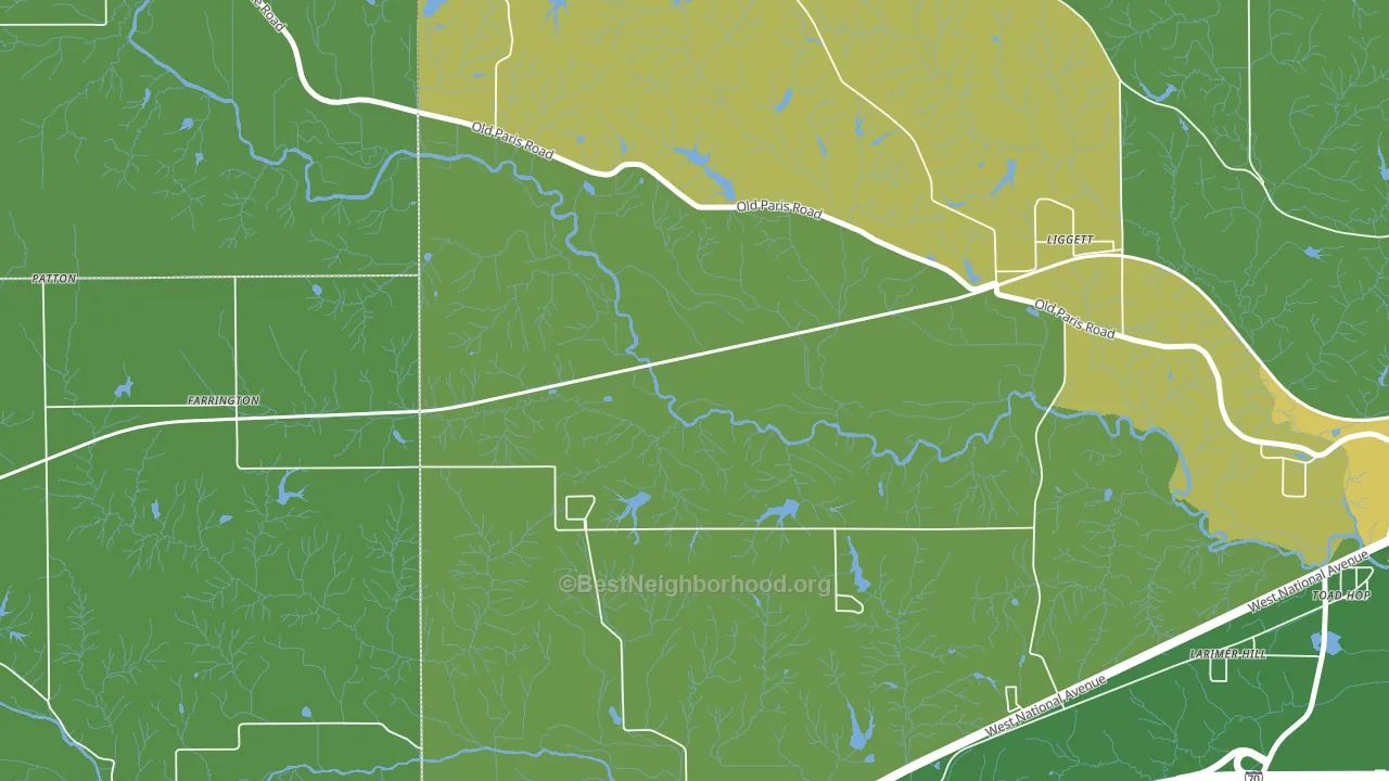Liggett, IN block-group voter-turnout map