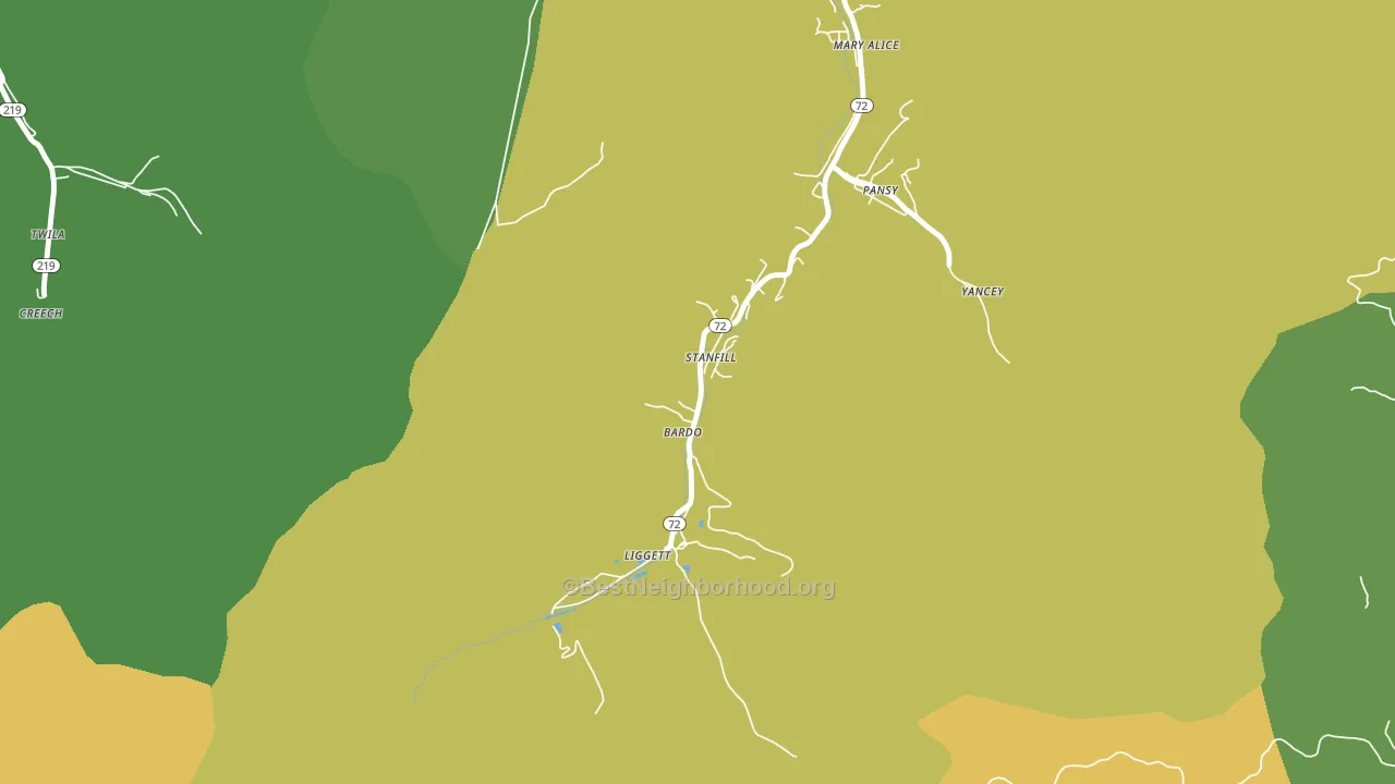 Liggett, KY block-group voter-turnout map