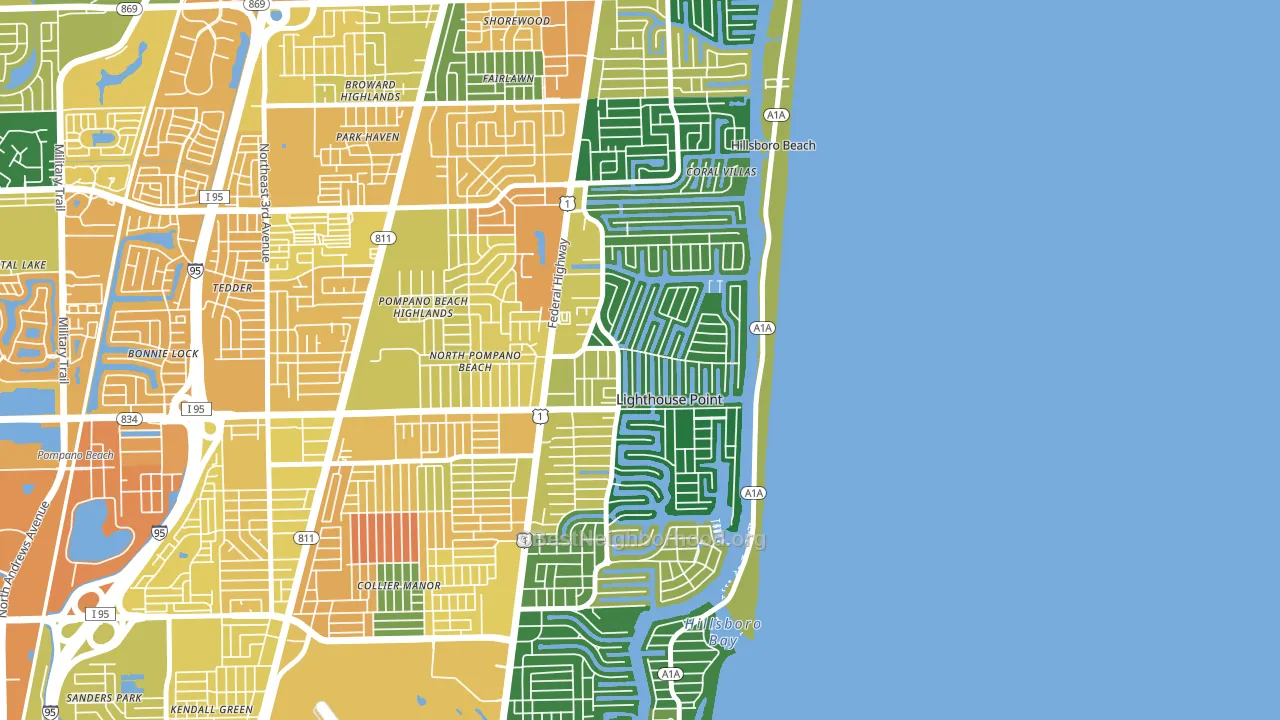 Lighthouse Point, FL block-group voter-turnout map