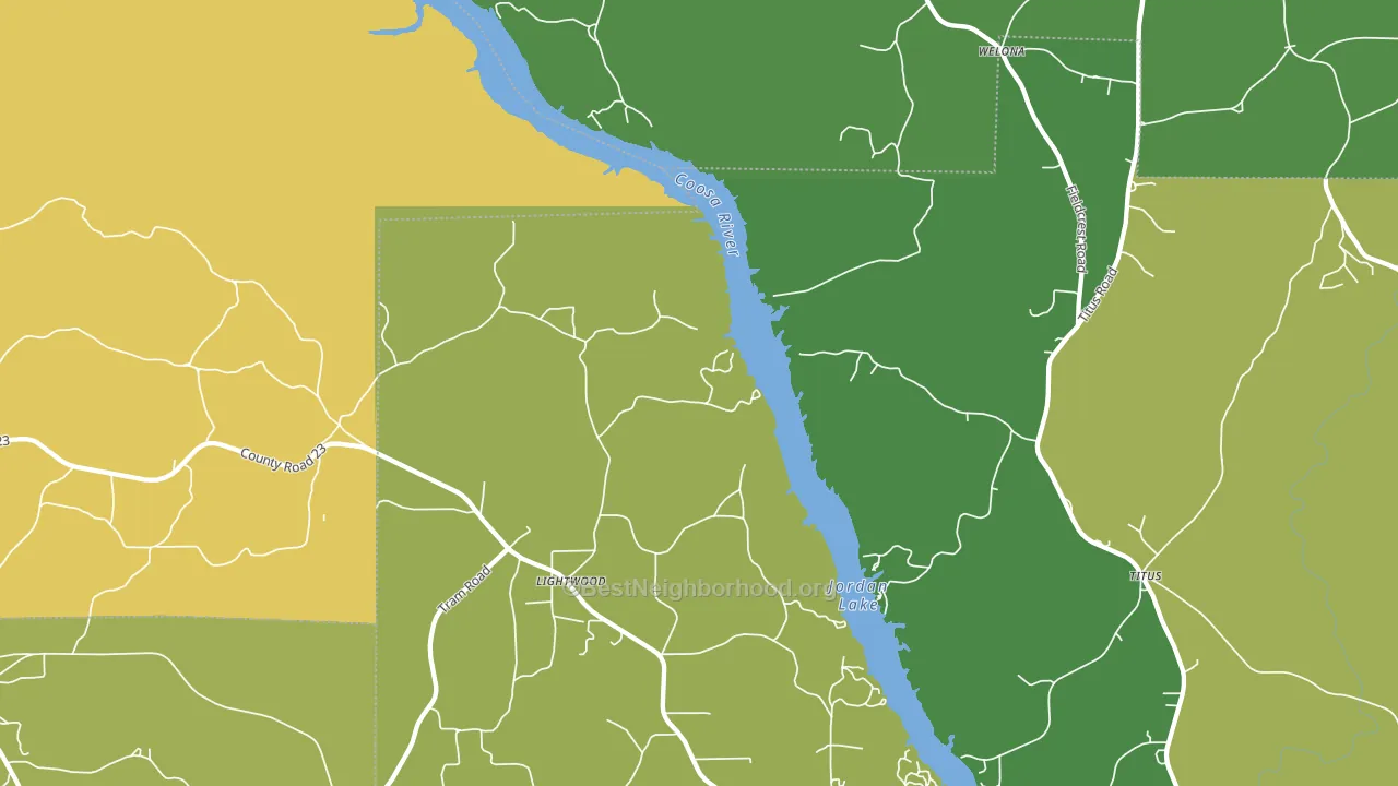 Lightwood, AL block-group voter-turnout map