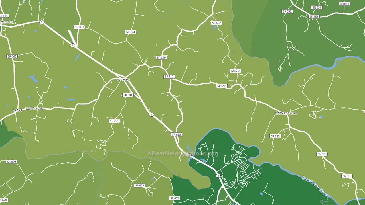 Lignum, VA block-group voter-turnout map
