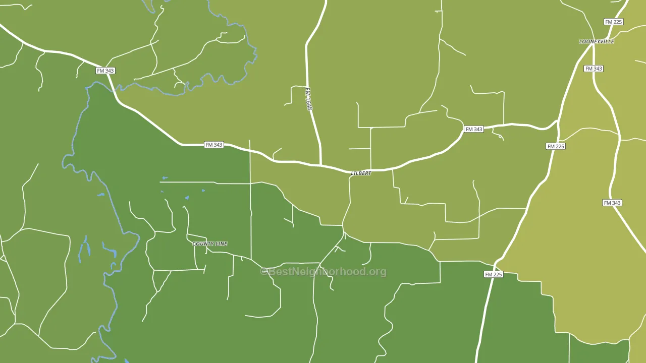 Lilbert, TX block-group voter-turnout map