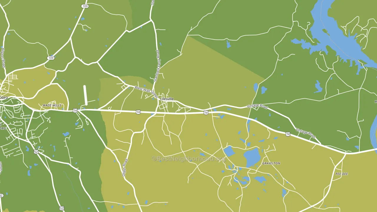 Lilesville, NC block-group voter-turnout map