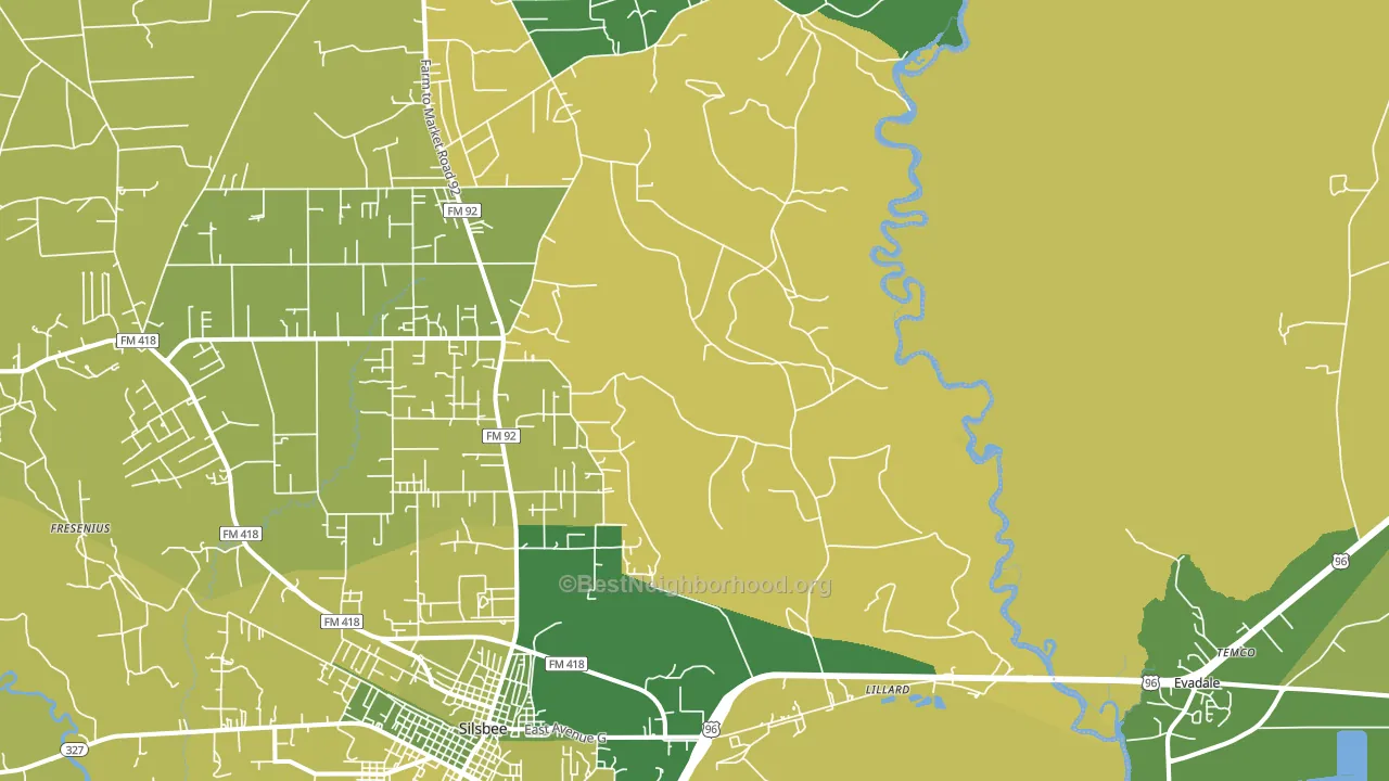 Lillard, TX block-group voter-turnout map