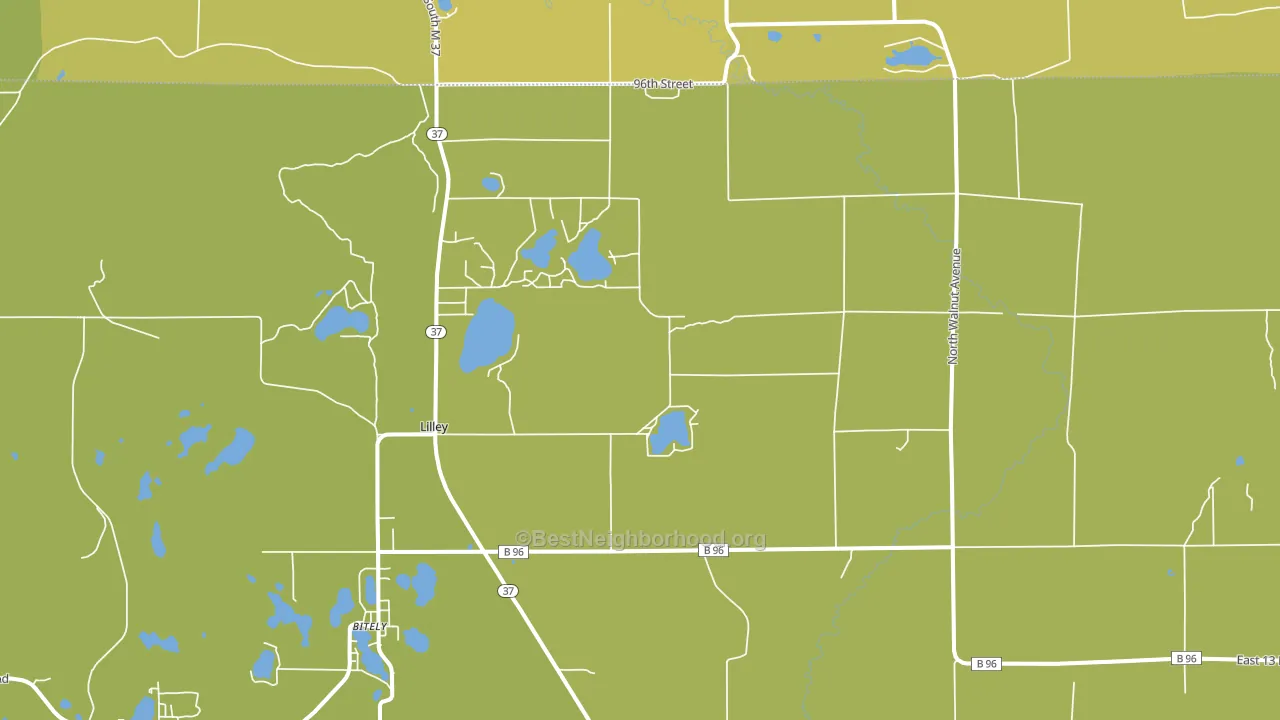 Lilley, MI block-group voter-turnout map
