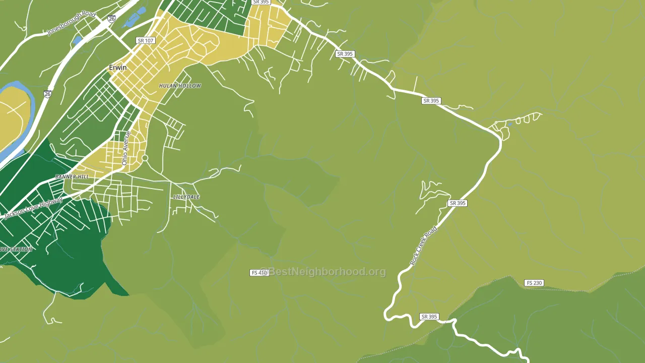 Lillydale, TN block-group voter-turnout map