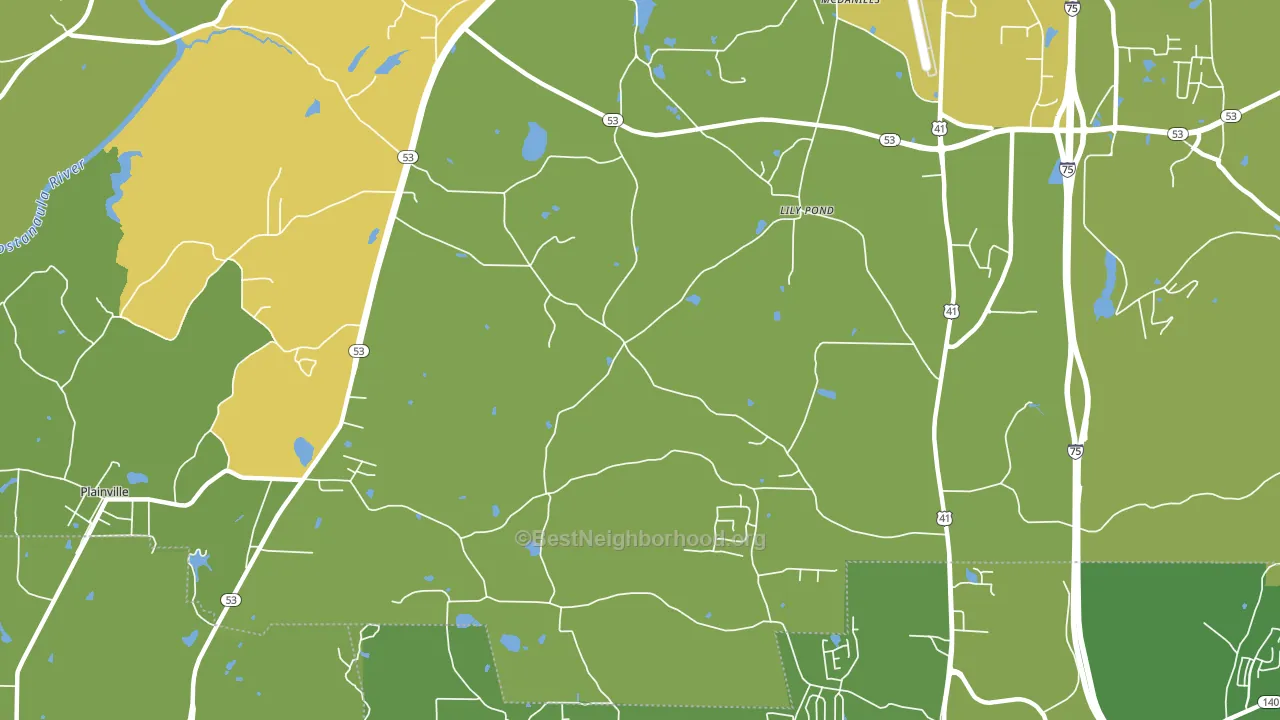 Lily Pond, GA block-group voter-turnout map
