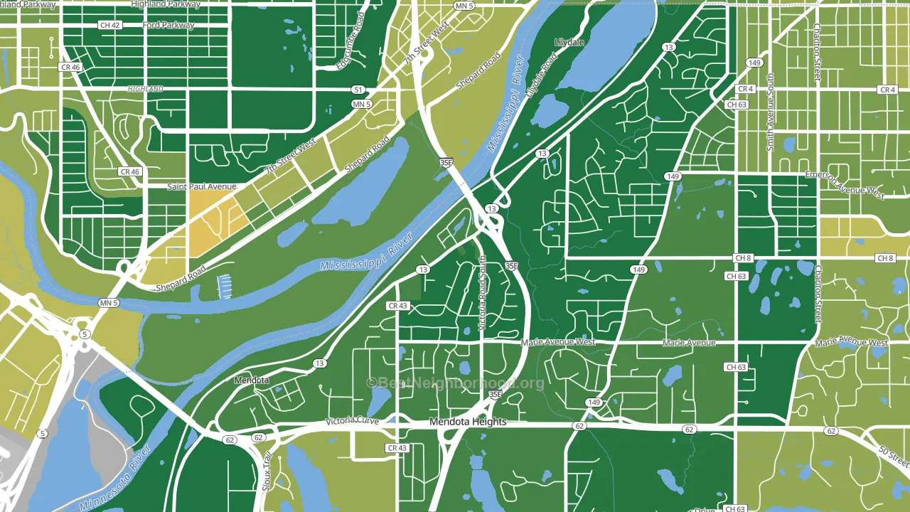 Lilydale, MN block-group voter-turnout map