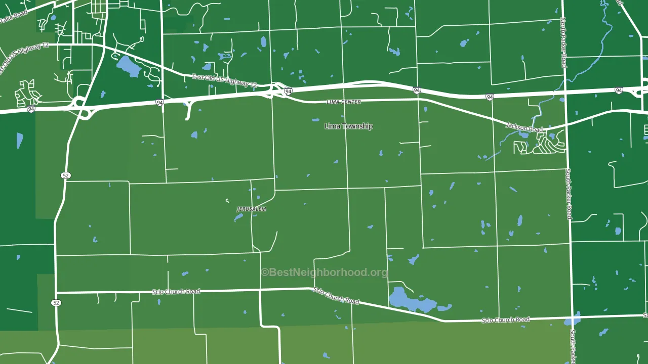 Lima Center, MI block-group voter-turnout map