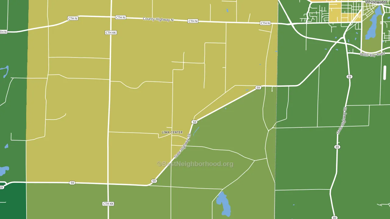 Lima Center, WI block-group voter-turnout map