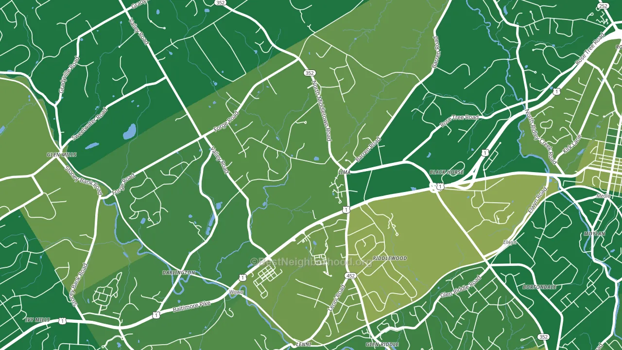 Lima, PA block-group voter-turnout map