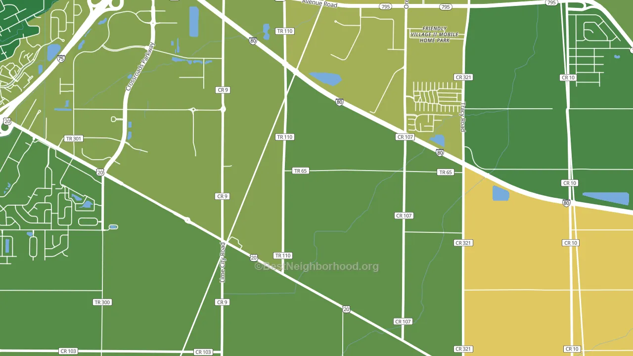Lime City, OH block-group voter-turnout map