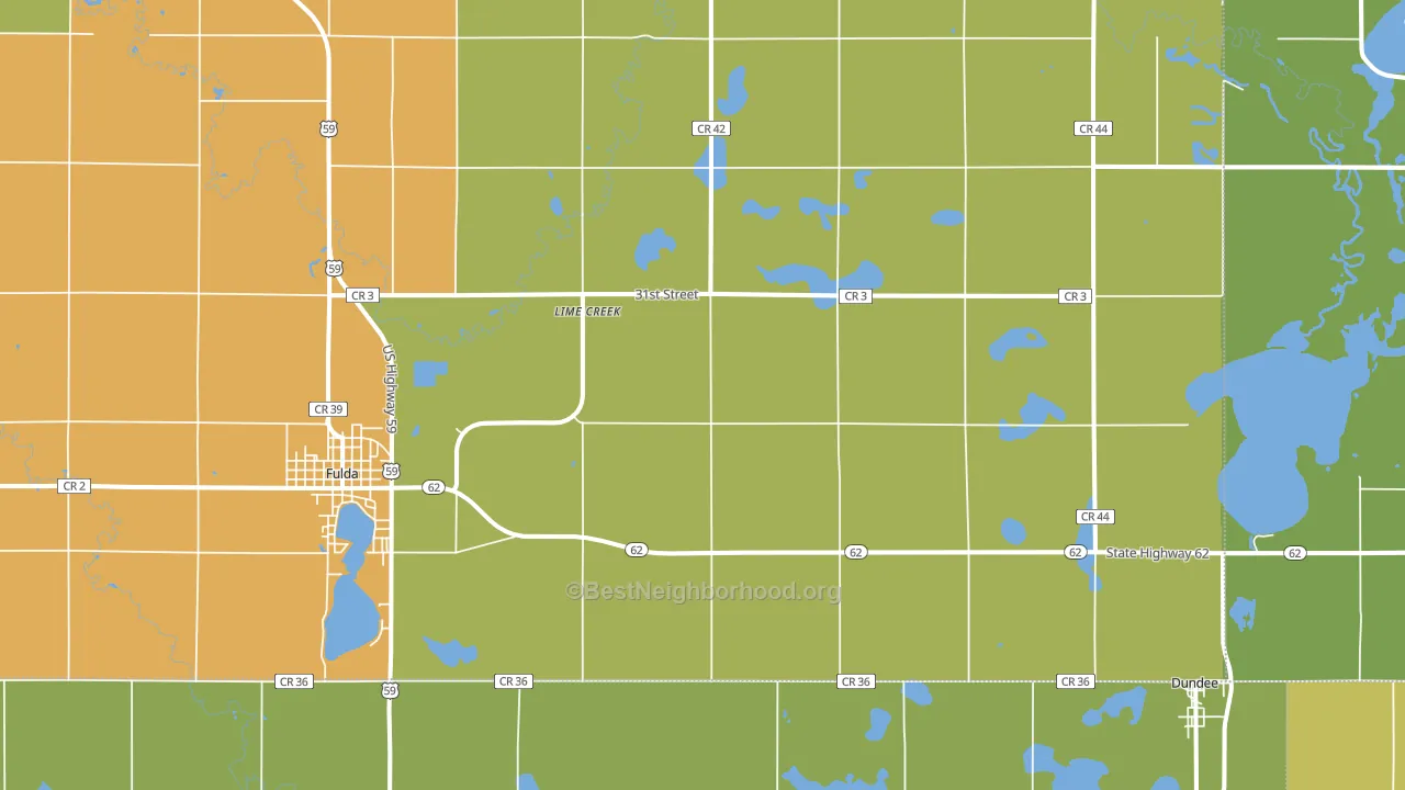 Lime Creek, MN block-group voter-turnout map