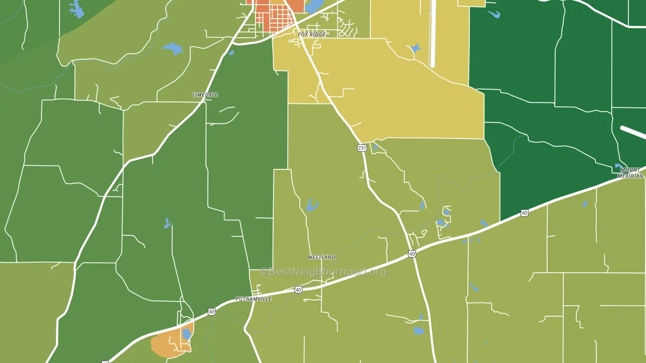 Limedale, IN block-group voter-turnout map