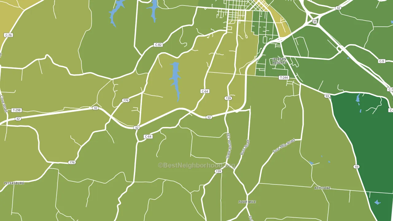 Limerick, OH block-group voter-turnout map