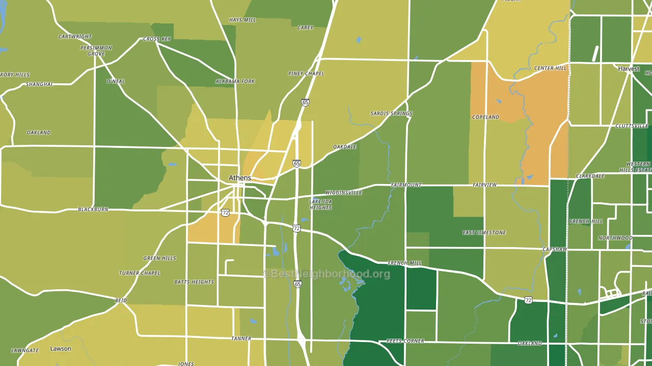 Limestone County, AL block-group voter-turnout map