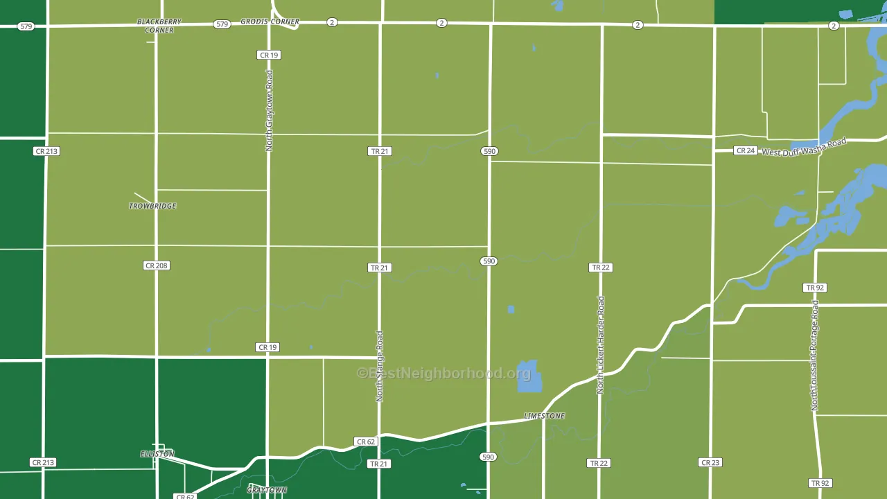 Limestone, OH block-group voter-turnout map