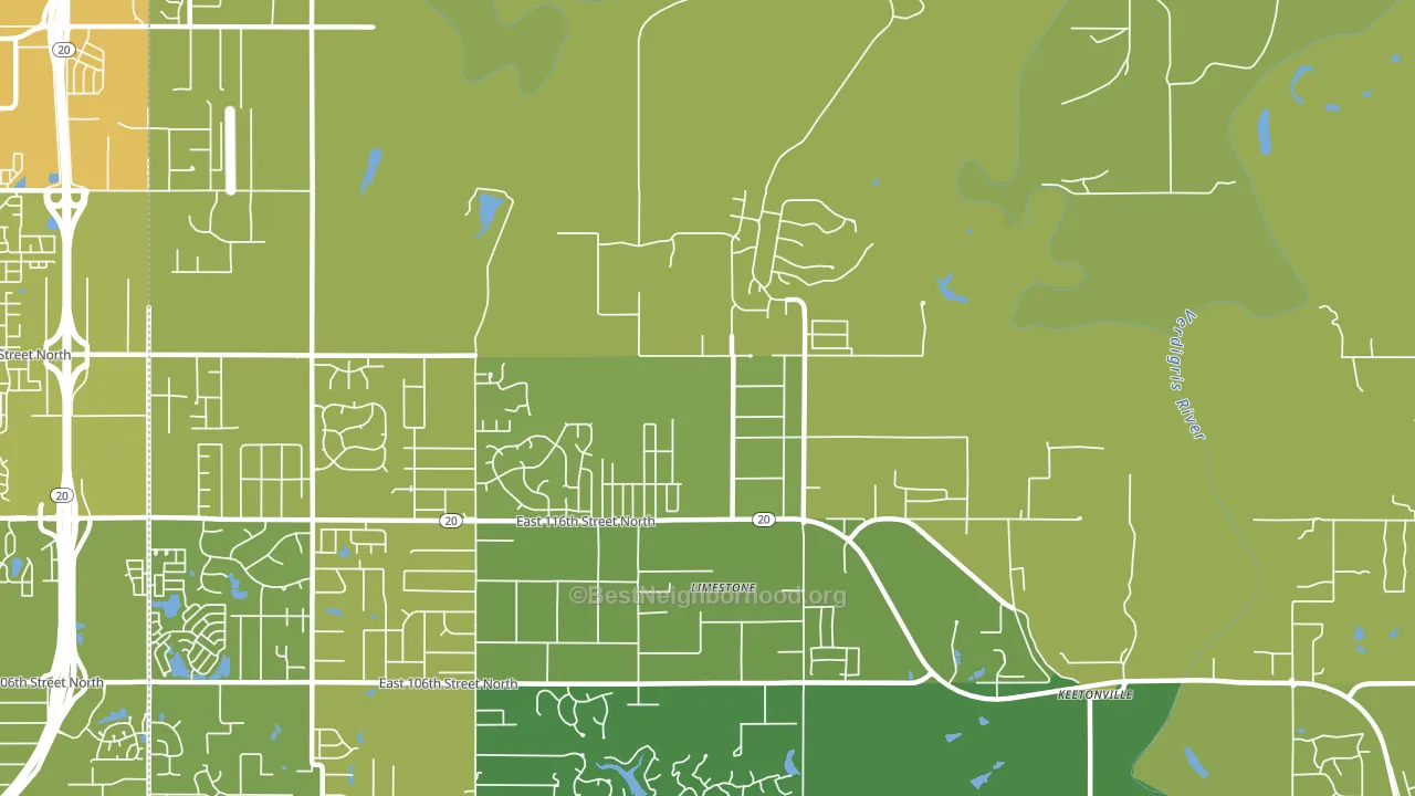 Limestone, OK block-group voter-turnout map