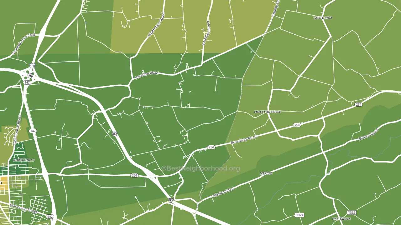Limestoneville, PA block-group voter-turnout map