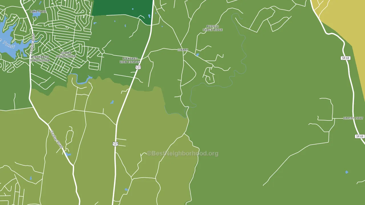 Linary, TN block-group voter-turnout map