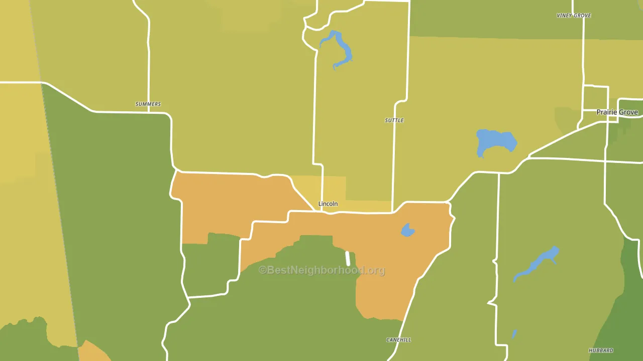 Lincoln, AR block-group voter-turnout map