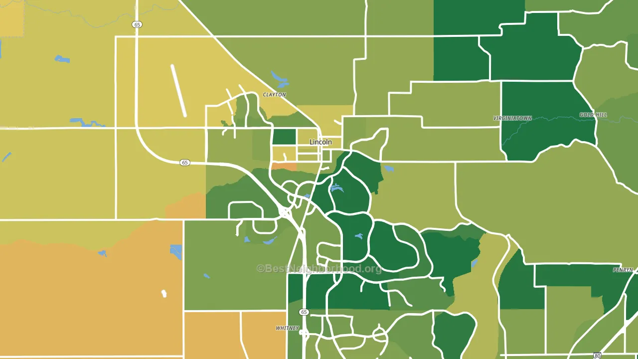 Lincoln, CA block-group voter-turnout map