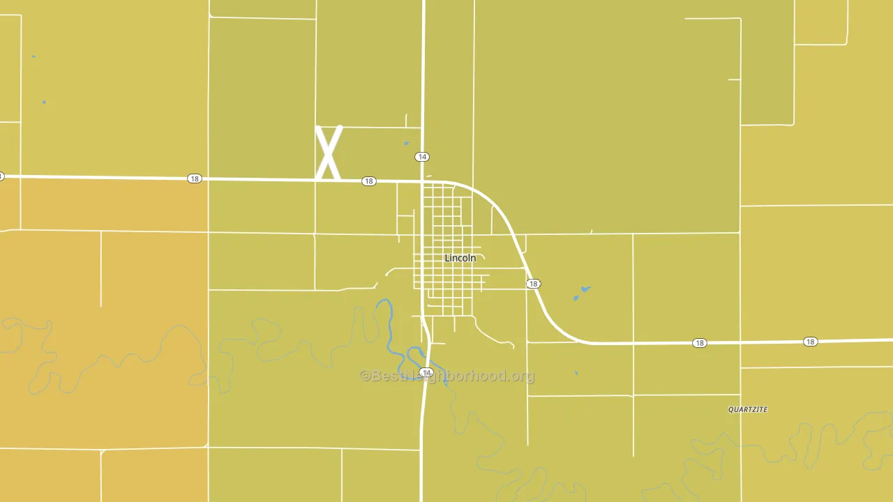 Lincoln Center, KS block-group voter-turnout map