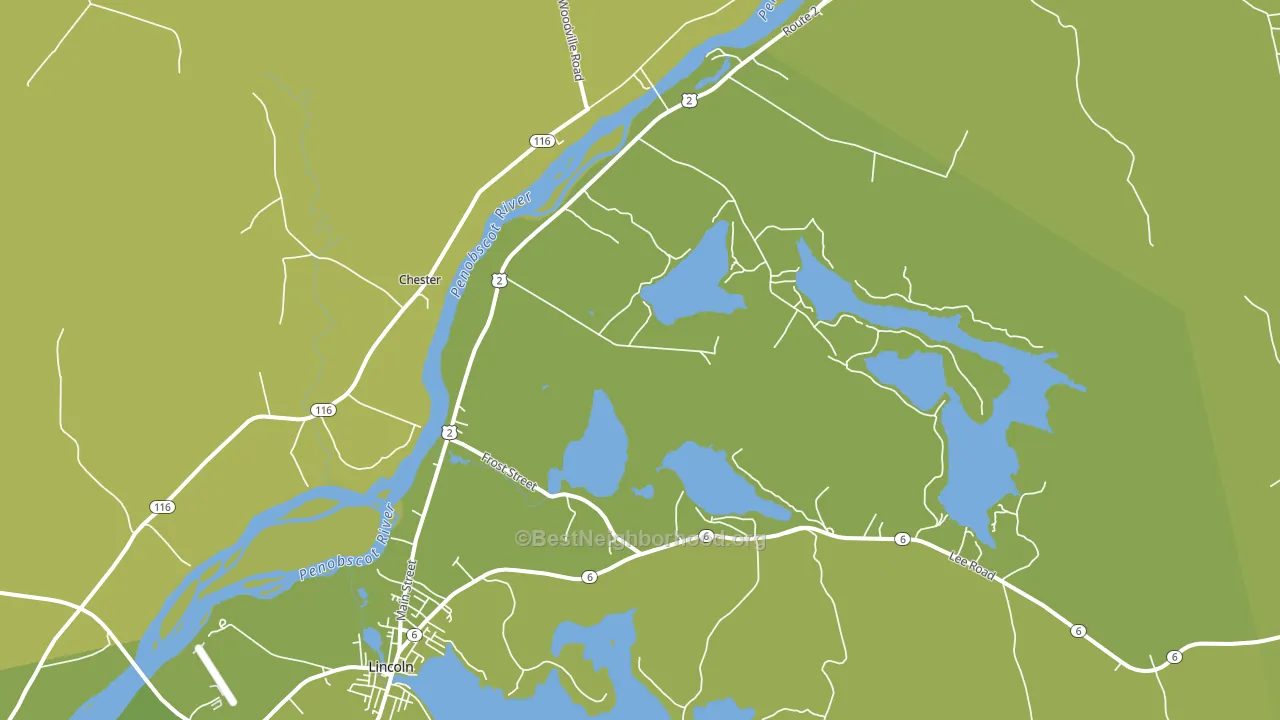 Lincoln Center, ME block-group voter-turnout map